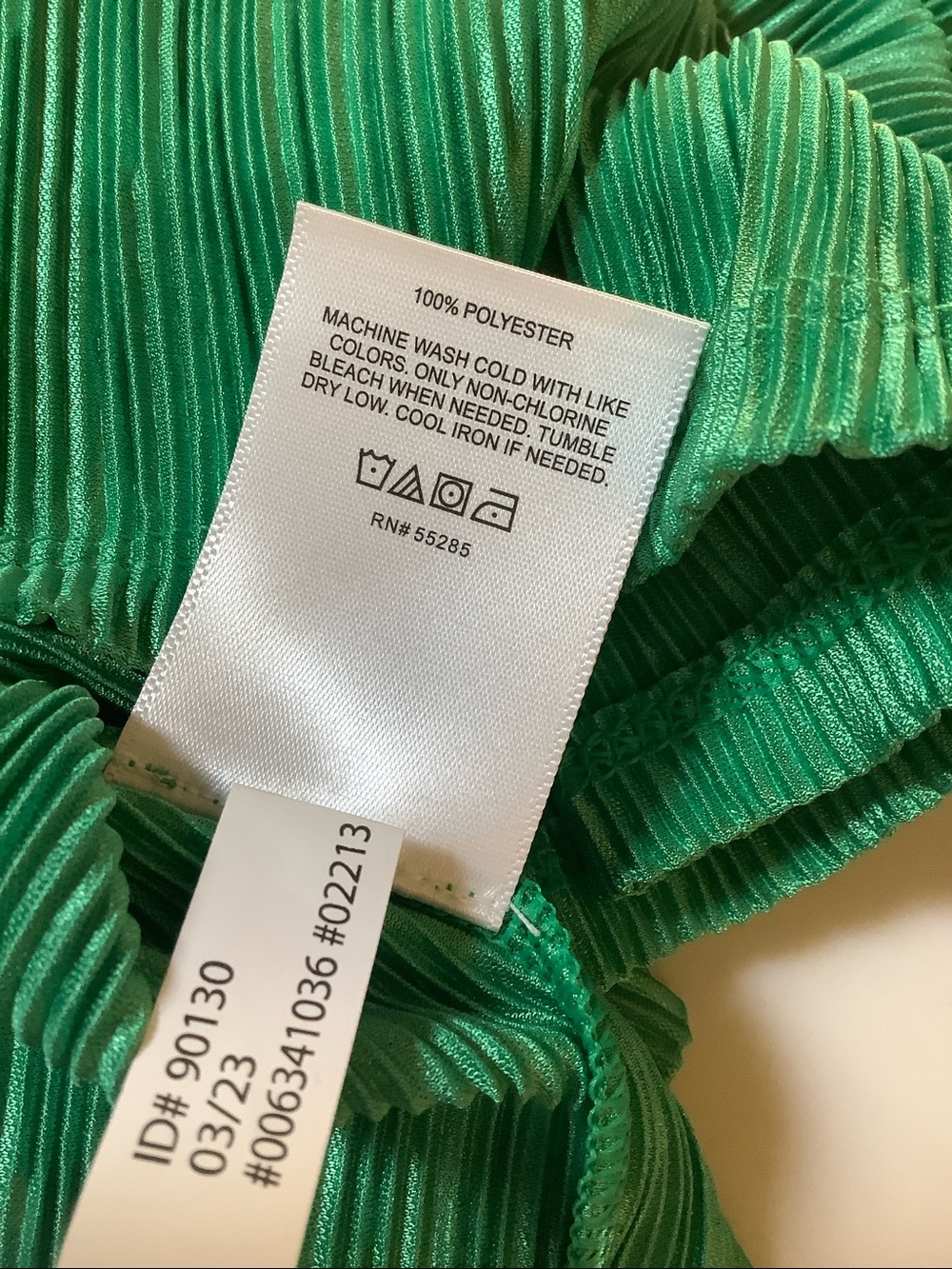 Express Green Pleated Ruffle Shell Top - Picture 3 of 3